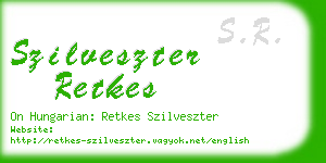 szilveszter retkes business card